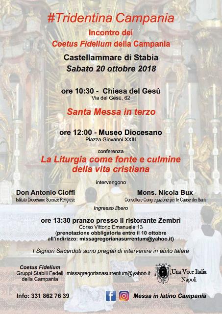 Summorum Pontificum: i Coetus Fidelium della Campania a Castellammare di Stabia